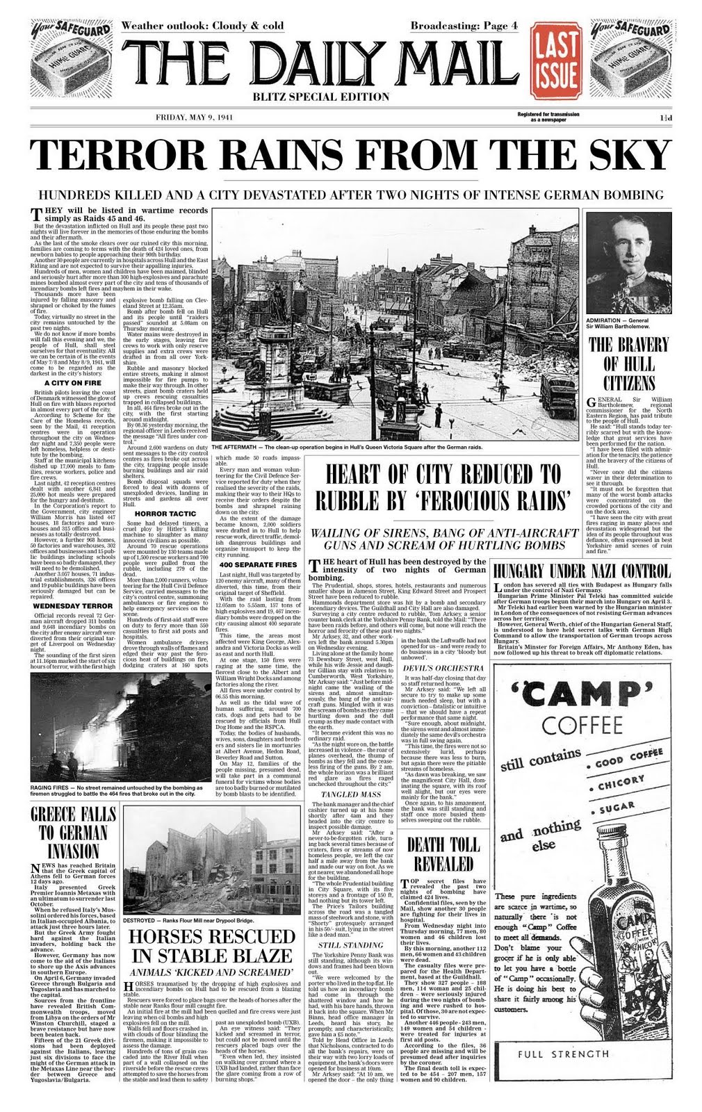 Broadsheet Newspaper Front Page Layout