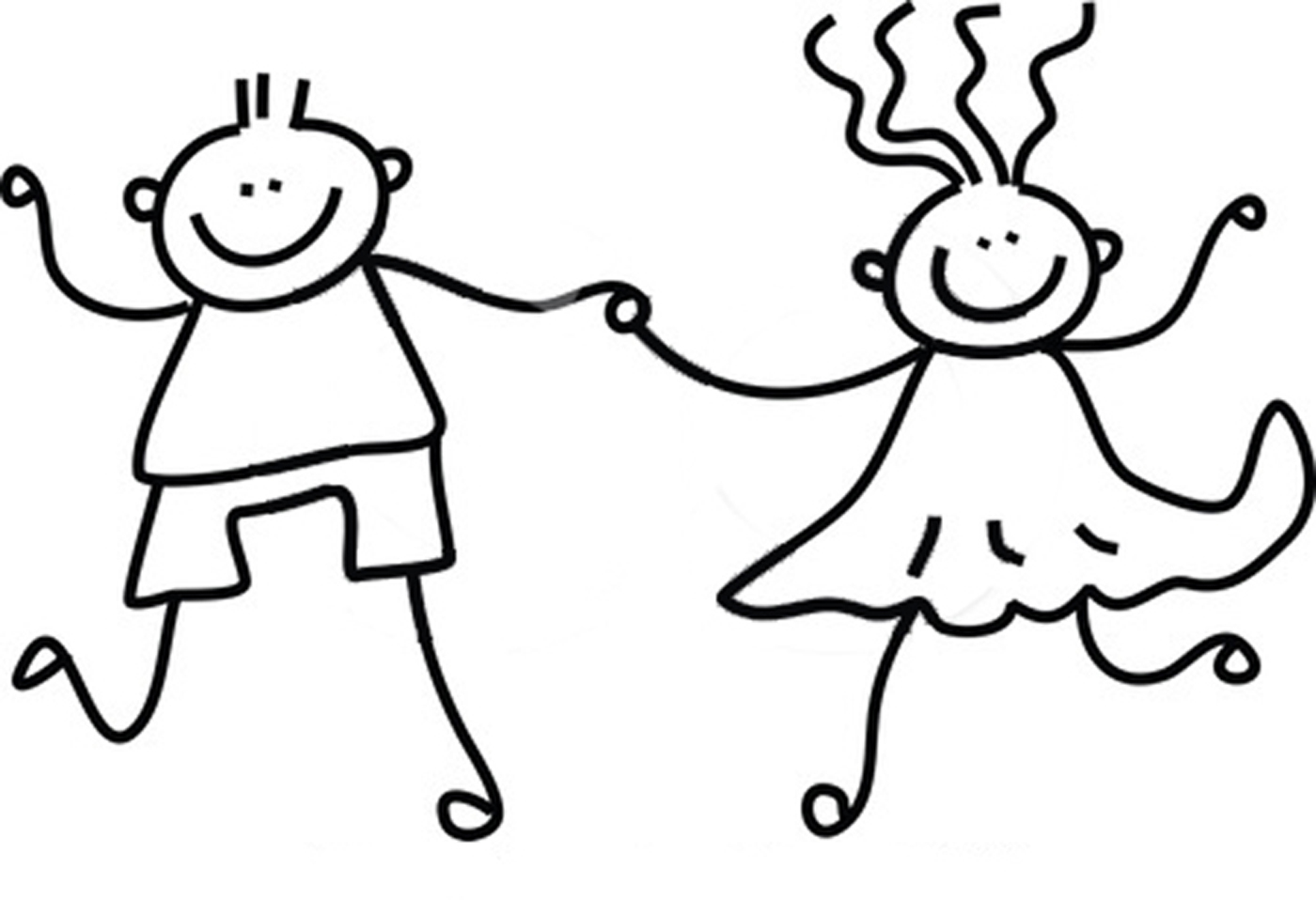 Children Clip Art Black And White