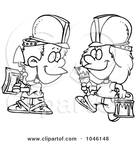 Children Clip Art Black And White