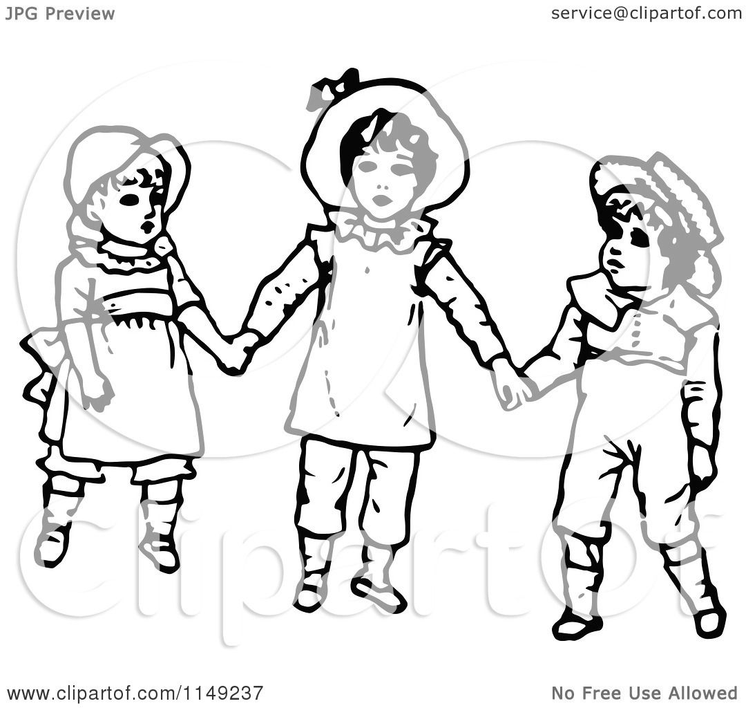 Children Clip Art Black And White