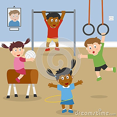 Children Playing At School Clip Art