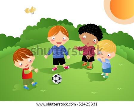 Children Playing Football