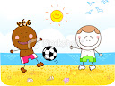 Children Playing Football Cartoon