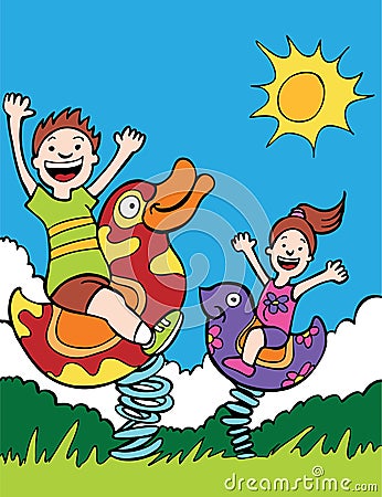 Children Playing In The Park Clipart