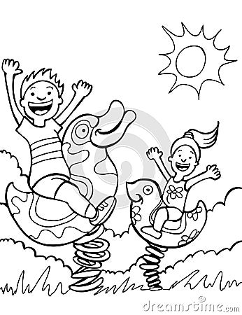 Children Playing In The Park Clipart