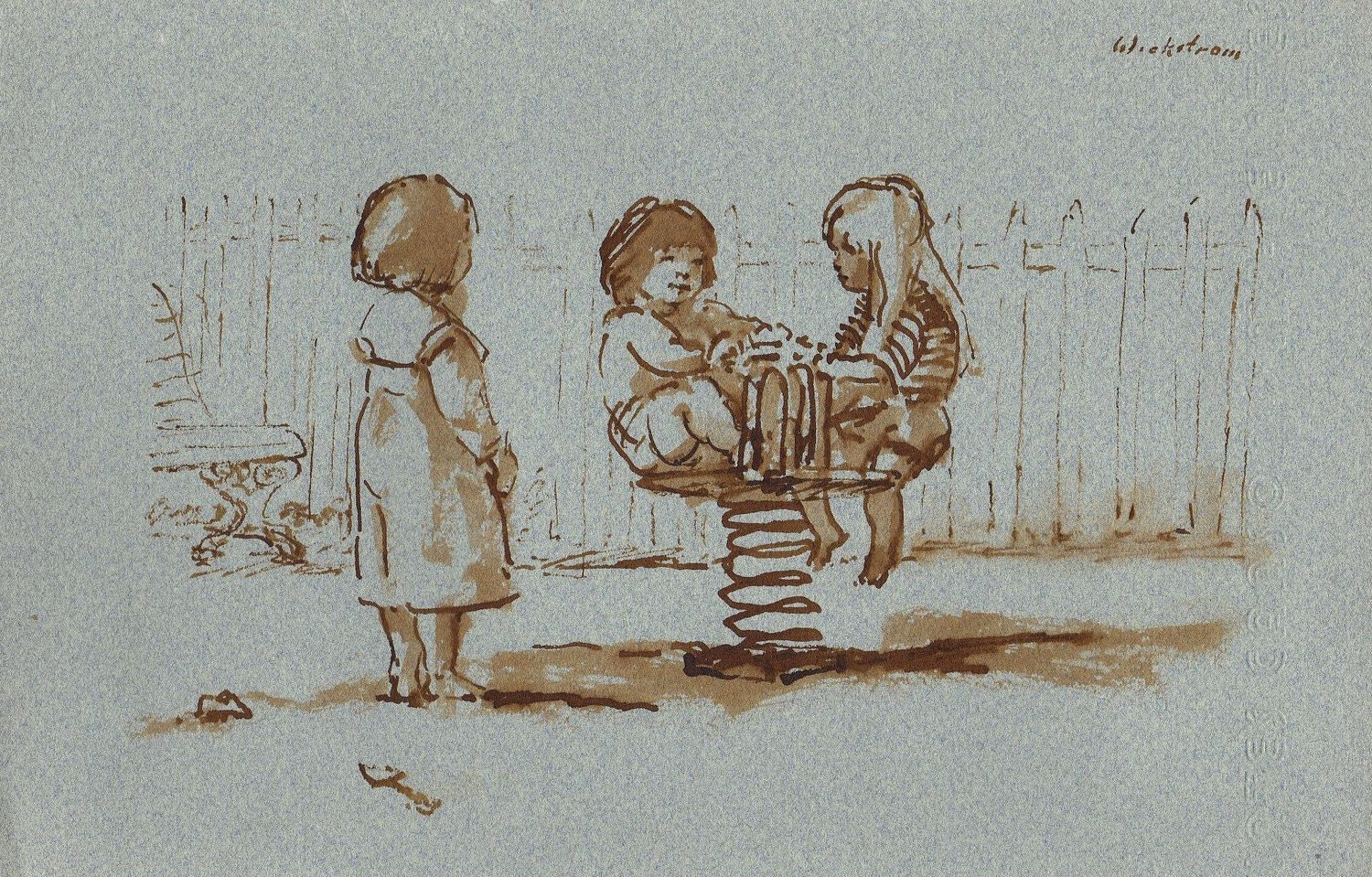 Children Playing In The Park Drawing