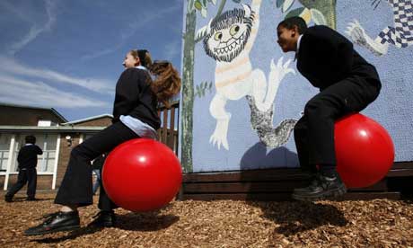 Children Playing Outside At School