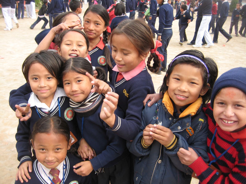 Children Playing Outside At School