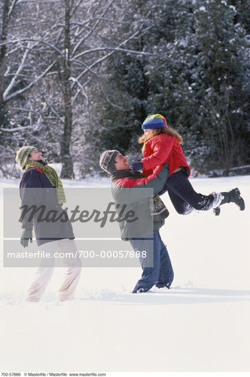 Children Playing Outside In The Snow