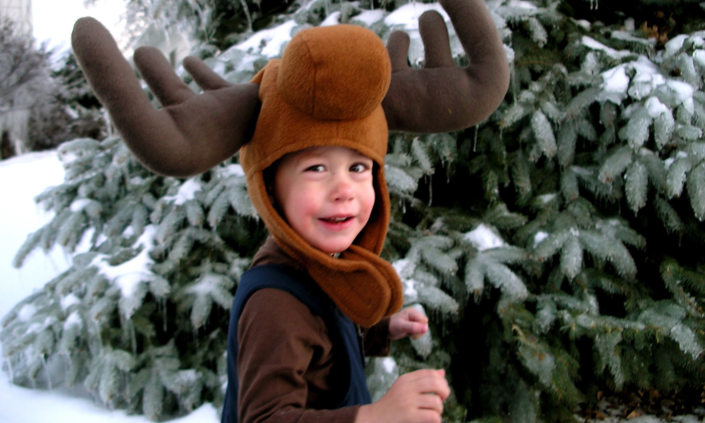 Children Playing Outside In The Snow