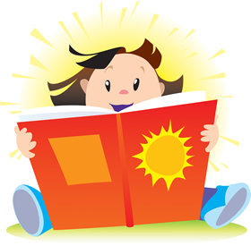 Children Reading Books Cartoon