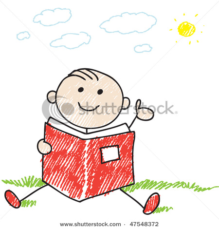 Children Reading Books Cartoon