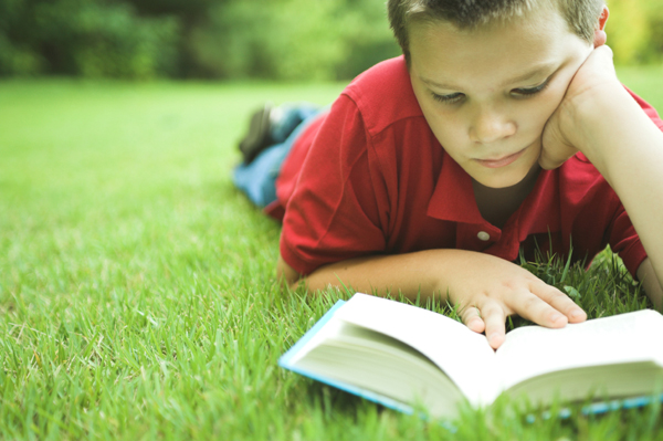 Children Reading Books In Library