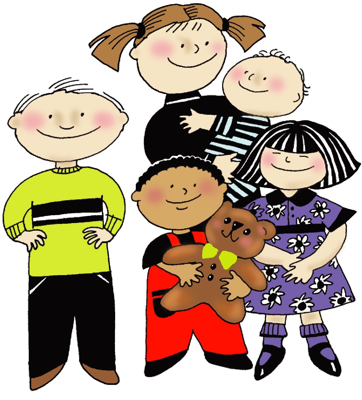 Children Reading Books Together Clip Art