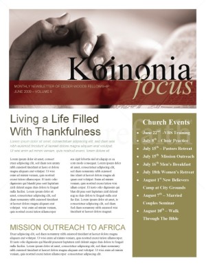 Church Newsletter Templates Free Download