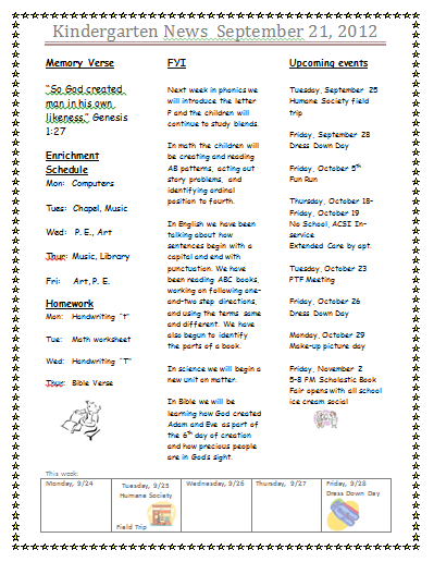 Classroom Newsletter Templates Free Download