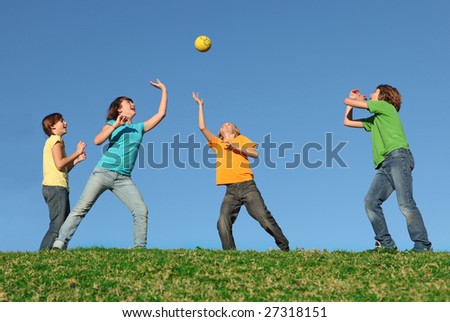 Clipart Children Playing Outside