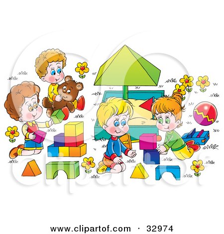 Clipart Children Playing Outside