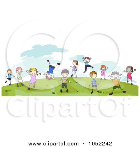 Clipart Children Playing Outside