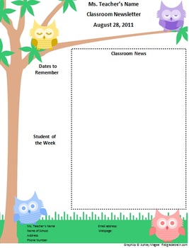 Cute Newsletter Templates For Teachers