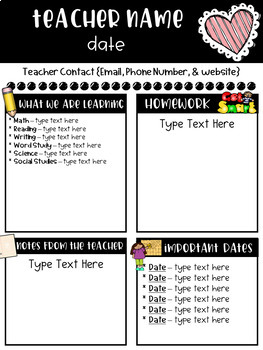 Cute Newsletter Templates For Teachers