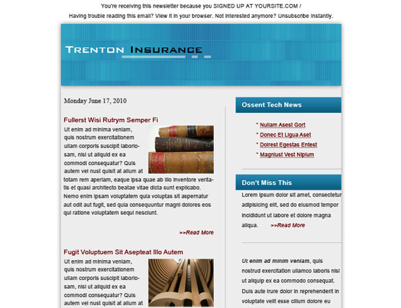 Email Newsletter Layout