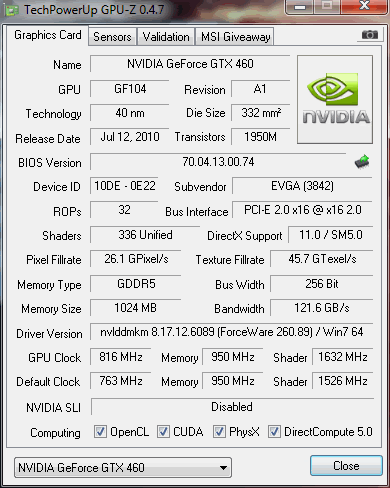 Evga Gtx 460 Se Overclock