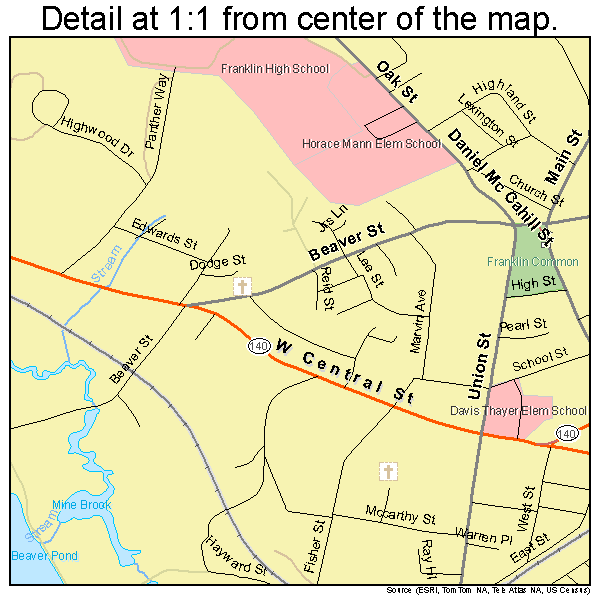 Franklin Massachusetts Map