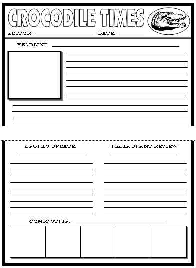 Free Blank Newspaper Template For Kids