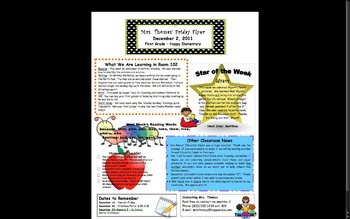 Free Monthly Newsletter Templates For Teachers