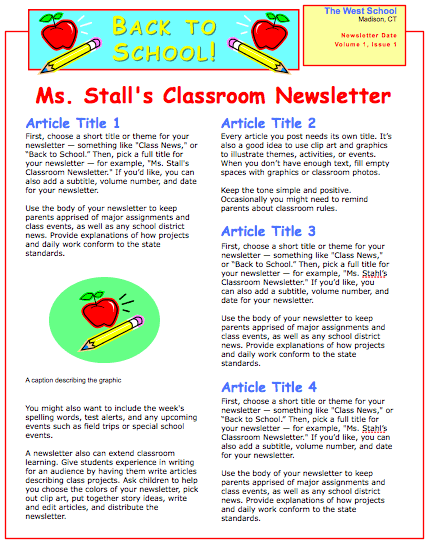 Free Newsletter Templates For Teachers