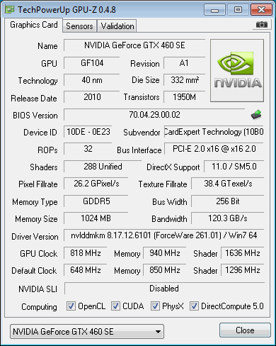 Geforce Gtx 460 Se Review