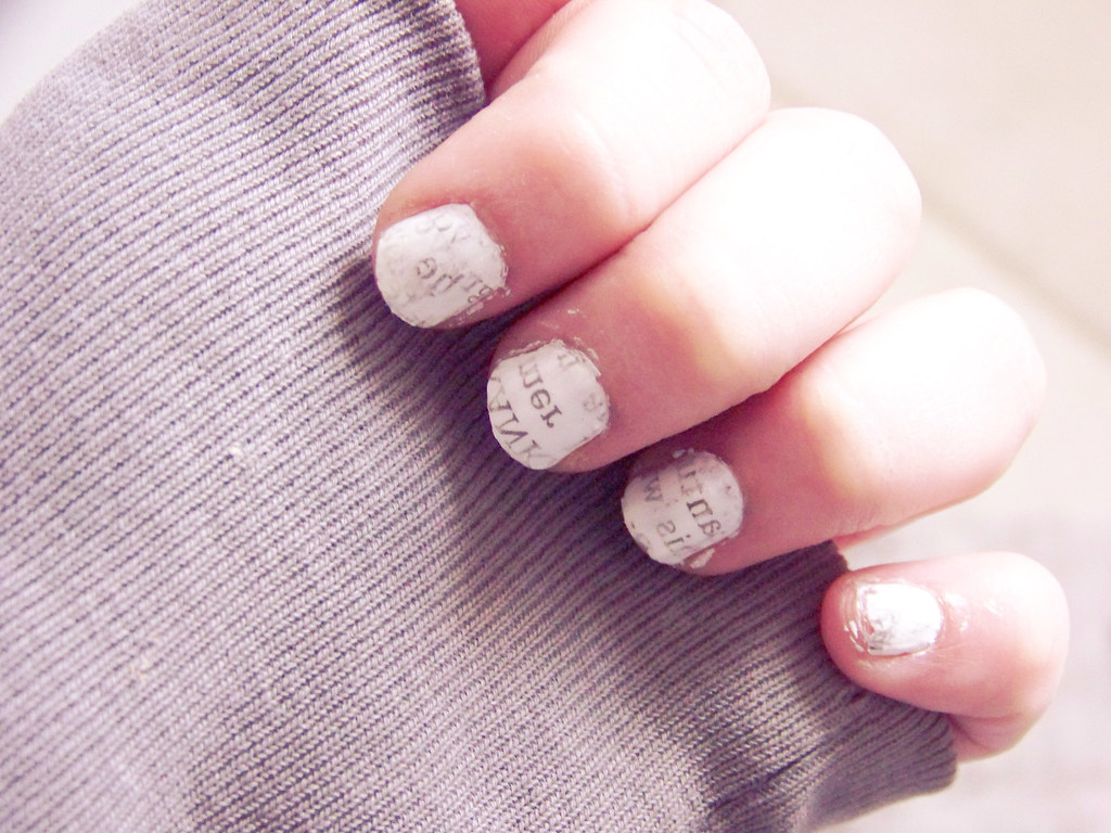 How To Do Newspaper Nails With Printer Paper