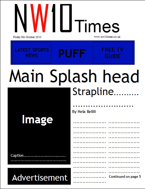 Mock Newspaper Front Page Template