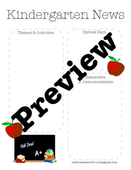 Newsletter Templates For Teachers Kindergarten