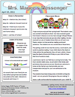 Newsletter Templates For Teachers To Parents