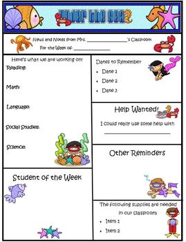 Newsletter Templates For Teachers Word