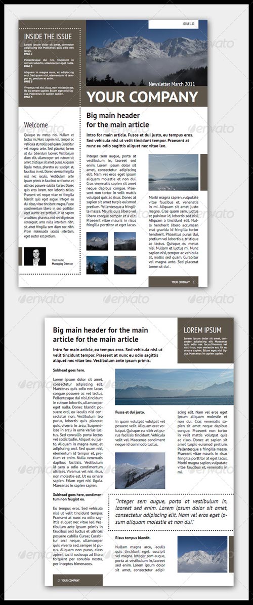 Newsletter Templates Indesign Cs5