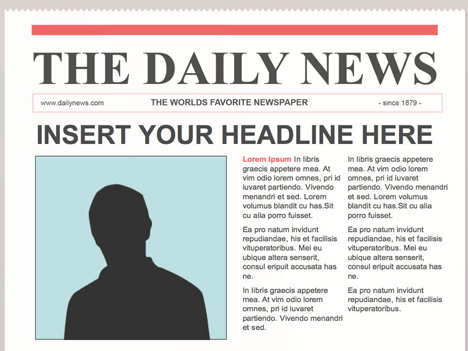 Newspaper Front Page Layout Template