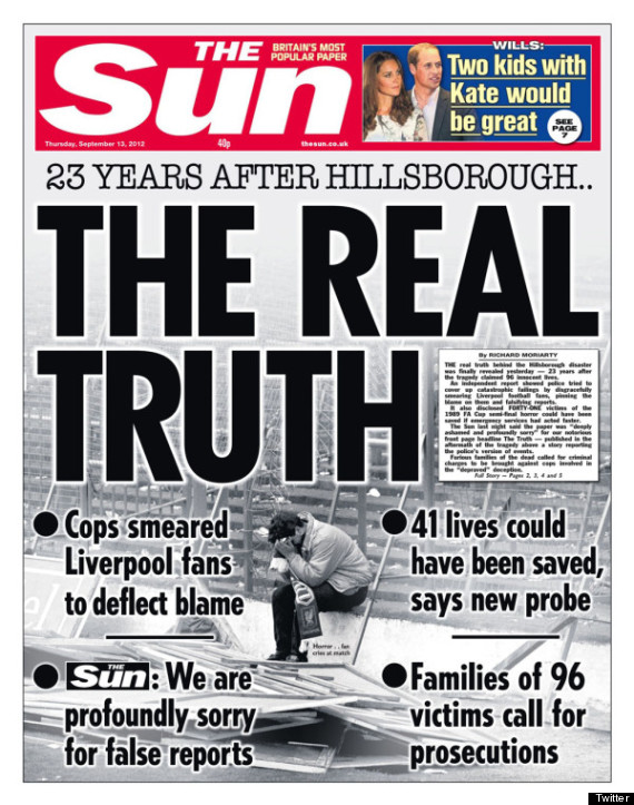 Newspaper Front Page The Sun