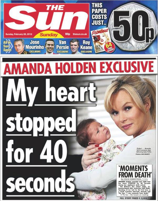 Newspaper Front Page The Sun