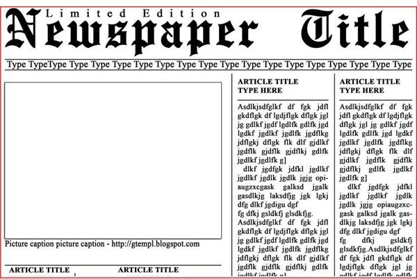 Newspaper Template For Microsoft Word