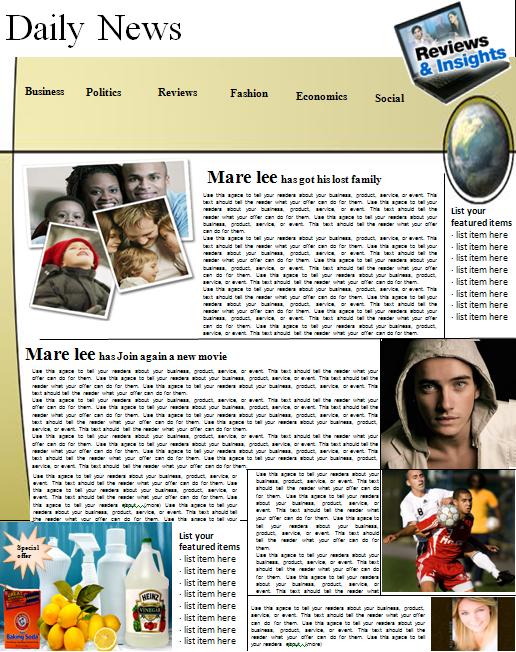 Newspaper Template Microsoft Word 2003