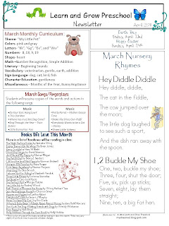 Preschool Newsletter Ideas For November