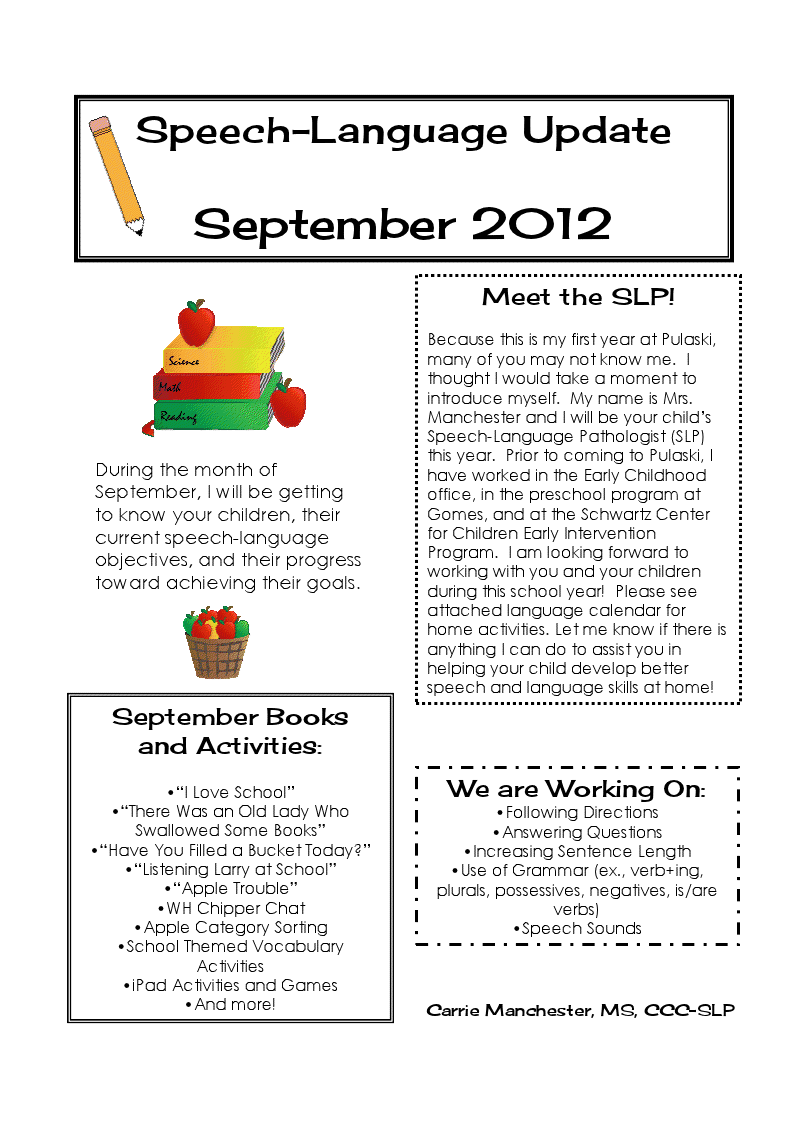 School Newsletter Format