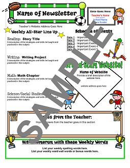 Weekly Newsletter Templates For Teachers