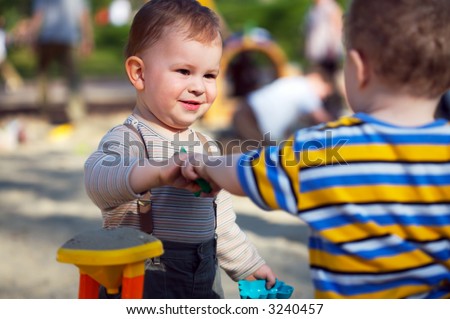 Young Children Playing Together